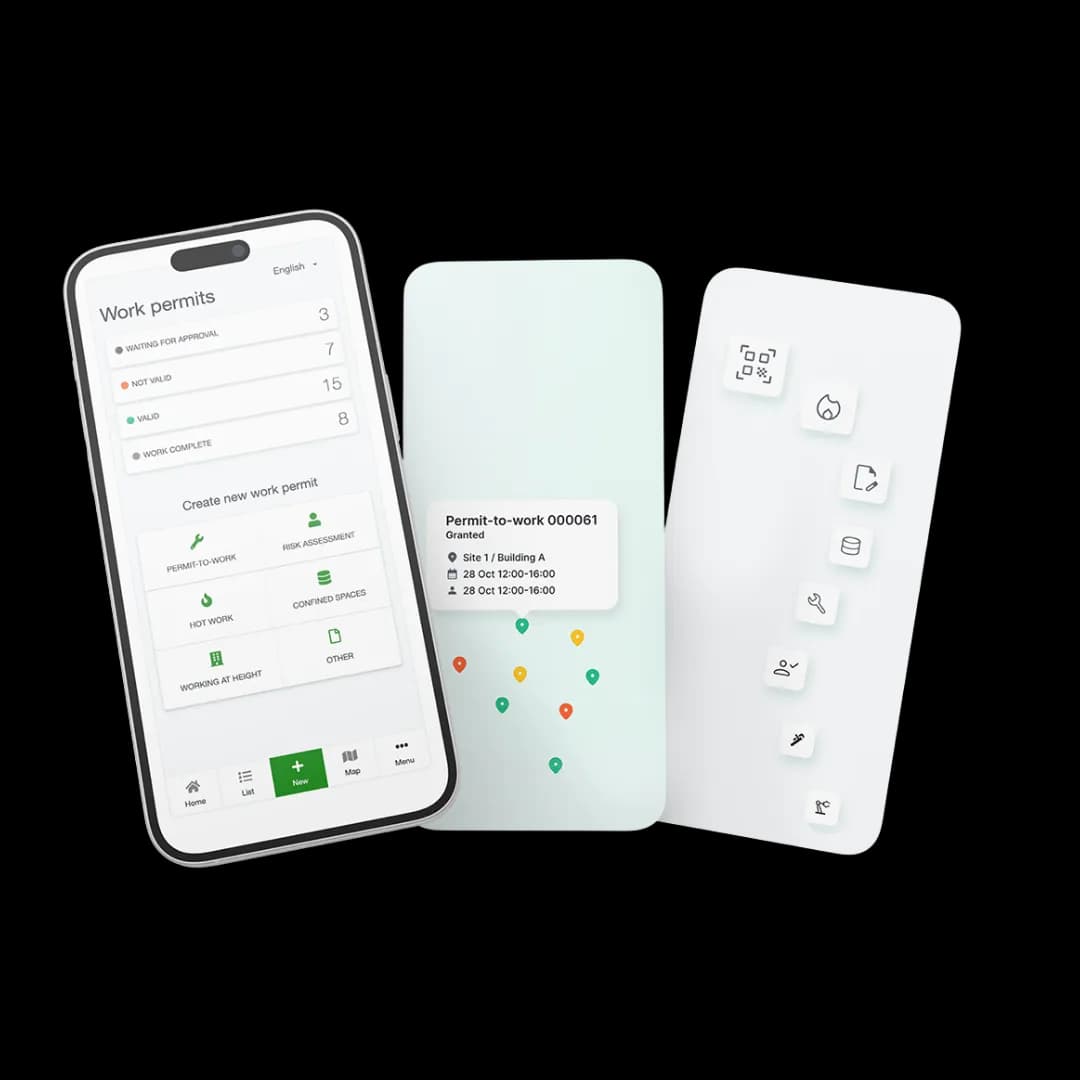 Gate Apps mobile app, map view, and feature modules